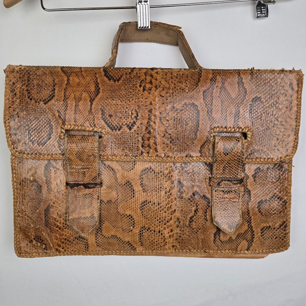 Vintage Snakeskin style briefcase, document holder. Flaws